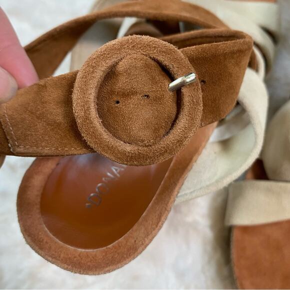 Donald J. Pliner Women's Suede Wraparound Strappy Block Heels Size 9 Shoe Sandal - Picture 5 of 13